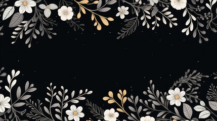 Poster - whimsical sleek black background