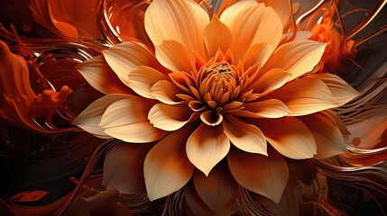 Wall Mural - lifelike digital orange