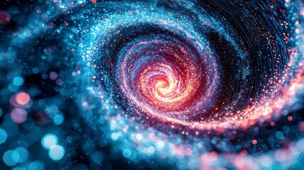 Wall Mural - cosmic swirl: a vibrant abstract artwork depicting a swirling galaxy, bursting with cosmic energy an