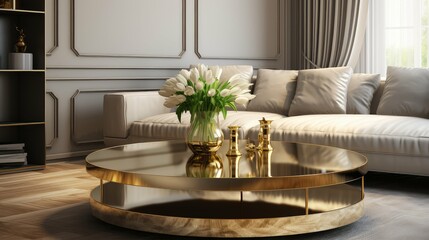 Wall Mural - table gold platform