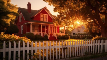 Canvas Print - historic red house