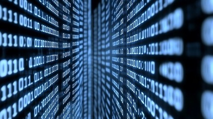 Abstract binary code background.