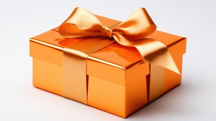 Wall Mural - metallic orange gift box