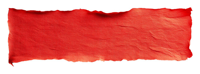Aufkleber - Red torn paper texture isolated on transparent background, abstract art concept
