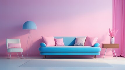 Wall Mural - design pink blue gradient