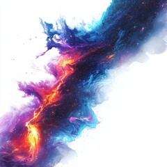 Wall Mural - vibrant abstract cosmic swirl of color with fiery accents and deep space texture in rich shades of b