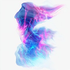Wall Mural - abstract colorful swirling flow of light with gradient shades of blue and pink on soft background