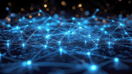Wall Mural - abstract network connection: digital global communication and innovation in technology