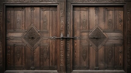 Wall Mural - rough wooden door texture