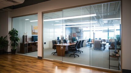 Wall Mural - airy glass office door