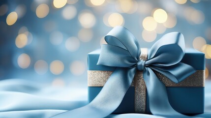 Poster - gift blue bow