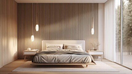 Wall Mural - contemporary light wood slats