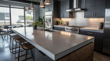 Wall Mural - minimalist countertops kitchen