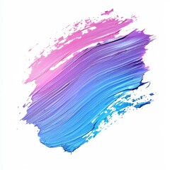 Wall Mural - abstract colorful brush stroke in vibrant shades of pink and blue on a white background