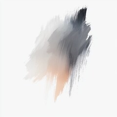 Wall Mural - abstract brush strokes creating a soft blend of light gray, peach, and dark shades on a minimalist w