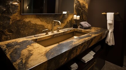 Wall Mural - bathroom gold granite