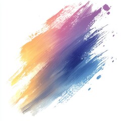Wall Mural - abstract colorful brush stroke background with shades of orange, pink, purple, and blue on a white c