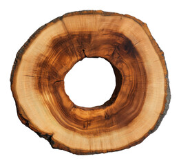 Wall Mural - Cross-section of a tree trunk with detailed growth rings, natural texture concept