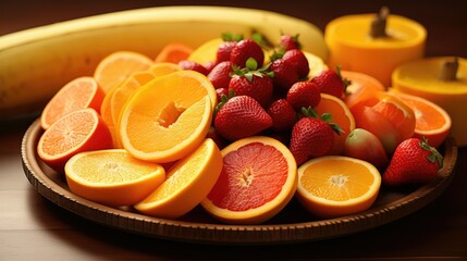 Wall Mural - strawberries red orange yellow gradient