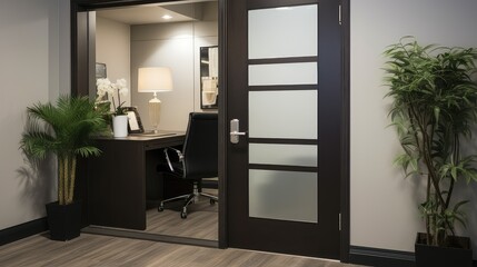 Wall Mural - glass home office door