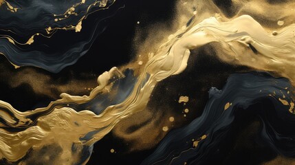 Poster - shimmer black gold abstract