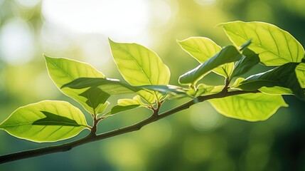 Wall Mural - green leaf branch