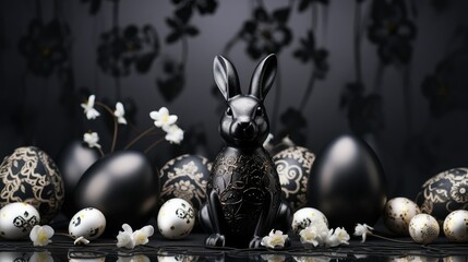 Poster - monochromatic black easter