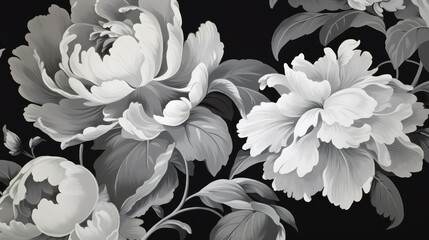 Poster - design black floral