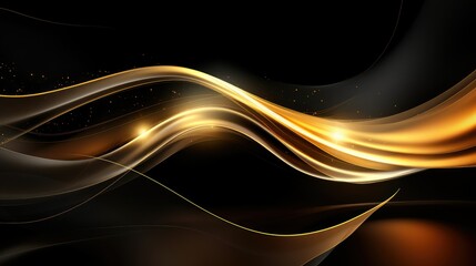 Wall Mural - intricate black and gold abstract background