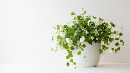 Wall Mural - cascading flower pot white background