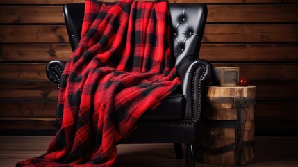 Wall Mural - inviting red black plaid