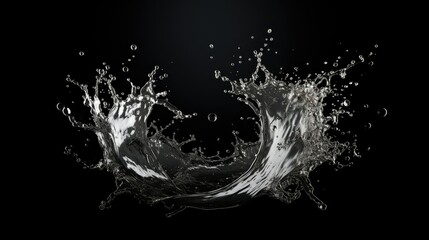 Canvas Print - cascade water splash black