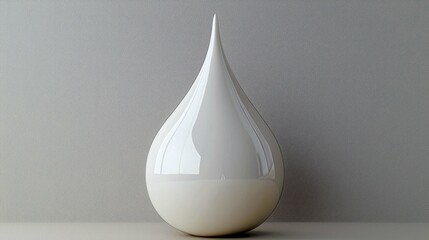 Wall Mural - white drop: minimalist abstract art, clean and elegant design. modern home decor, serene and peacefu