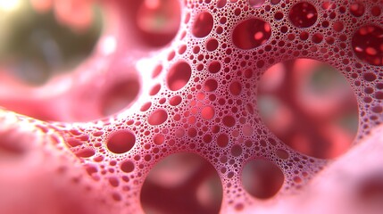 Wall Mural - Intricate Pink Bubble Structure Soft Light Abstract Background. AI Generated