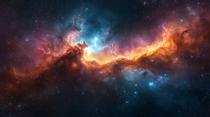 Wall Mural - cosmic dance: a mesmerizing tapestry of vibrant nebulae, swirling in a cosmic ballet, illuminates th