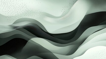 Wall Mural - Abstract grayscale waves subtly undulate creating a calming serene mood. AI Generated