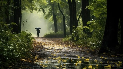 Sticker - path wet leaves