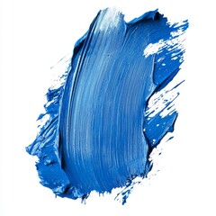 Wall Mural - vibrant abstract blue paint stroke on white background for creative design and artistic projects