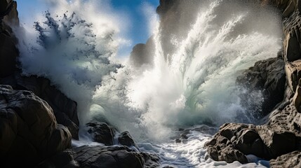 Canvas Print - rocks water splashes