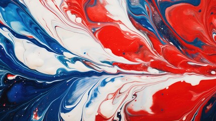 Wall Mural - canvas red white blue paint