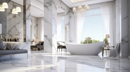 Wall Mural - polished white marble texture