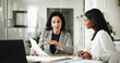 © peopleimages.com - Business women, documents or discussion with budget for financial planning or corporate insurance at office. Female people, employees or colleagues with paperwork for company policy or finance review