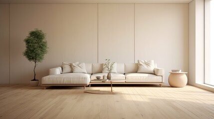 Wall Mural - interior wood floor and background