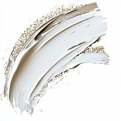 Wall Mural - abstract white paint stroke on canvas with textured golden accents for artistic backgrounds and desi