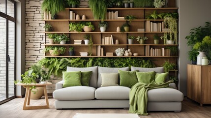 Wall Mural - livingroom greenery wall