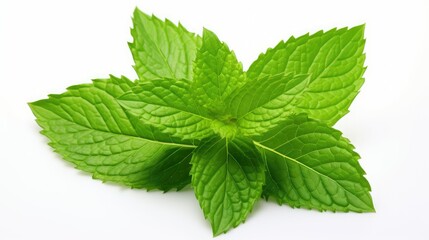 Sticker - leaf mint leaves isolated