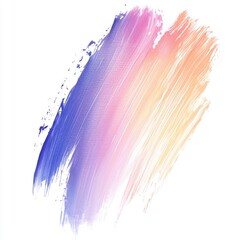 Wall Mural - Abstract watercolor brush stroke in vibrant shades of purple, pink, and orange on a white background