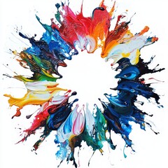 Wall Mural - vibrant swirling paints in a circular arrangement creating a colorful abstract design for artistic i