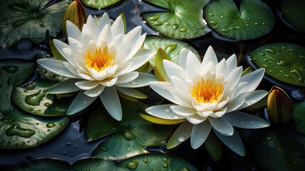 Poster - stamens water lillies