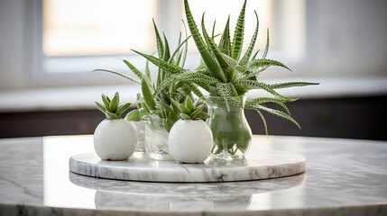 Poster - marble aloe on table